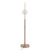 75" Brass Brass Floor Lamp With White Glass Shade