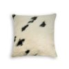 18" White And Black Cowhide Throw Pillow