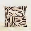 18" X 18" X 5" Zebra Black On White Patchwork Cowhide  Pillow
