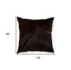 18" Chocolate Brown Cowhide Throw Pillow