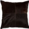 18" Chocolate Brown Cowhide Throw Pillow