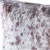 18" X 18" X 5" Salt And Pepper Brown And White Cowhide  Pillow