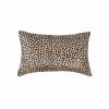 12" X 20" Orange and Black Cowhide Throw Pillow
