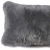 12" X 20" X 5" Gray Sheepskin  Pillow
