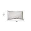 12" X 20" Off White Cowhide Throw Pillow