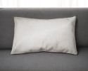 12" X 20" Off White Cowhide Throw Pillow