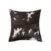 18" Brown and White Cowhide Cowhide Throw Pillow