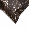 Set of Two 18" Chocolate And Gold Cowhide Throw Pillows