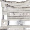Set of Two 18" Silver And Gray Cowhide Throw Pillows