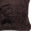 Large Square Soft Chocolate Natural Sheepskin Fur Pillow