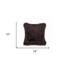 Large Square Soft Chocolate Natural Sheepskin Fur Pillow
