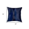 18" Navy Cowhide Throw Pillow