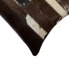 12" X 20" Brown Black And White Cowhide Throw Pillow