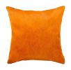 Set of Two 18" Orange Cowhide Throw Pillows
