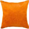Set of Two 18" Orange Cowhide Throw Pillows