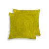 18" X 18" X 5" Yellow Cowhide  Pillow 2 Pack
