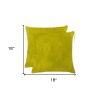 18" X 18" X 5" Yellow Cowhide  Pillow 2 Pack