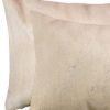 Set of Two 12" X 20" Tan Cowhide Throw Pillows