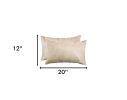 Set of Two 12" X 20" Tan Cowhide Throw Pillows