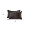 Set of Two 12" X 20" Chocolate Cowhide Throw Pillow