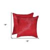 18" X 18" X 5" Wine Cowhide  Pillow 2 Pack