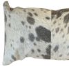 Set Of 2 Gray And White Natural Cowhide Pillows