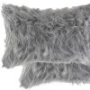 12" X 20" X 5" Gray Faux  Pillow 2 Pack