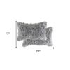 12" X 20" X 5" Gray Faux  Pillow 2 Pack