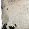 12" X 20" Chocolate And White Abstract Spots Cowhide Throw Pillow
