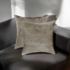 18" X 18" X 5" Gray Cowhide - Pillow 2-Pack