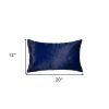 12" X 20" Navy Cowhide Throw Pillow