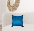 18" Blue Cowhide Throw Pillow