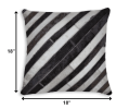 18" X 18" X 5" Fabulous Chocolate And Torino Kobe Cowhide  Pillow