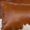 Set of Two 12" X 20" Brown and White Cowhide Throw Pillows