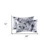 Set of Two 12" X 20" Black and White Cowhide Throw Pillow