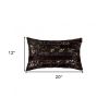 12 X 20 Chocolate Cowhide Throw Pillow