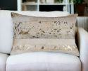 12" X 20" Natural And Gold Cowhide Throw Pillow