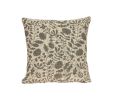 18" X 7" X 18" Transitional Beige Floral Print Pillow Cover With Poly Insert