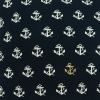 20" Blue and Off White Reversible Nautical Anchor Cotton Throw Pillow