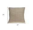 20" X 7" X 20" Stunning Transitional Tan Accent Pillow Cover With Poly Insert
