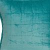 20" X 7" X 20" Transitional Aqua Solid Quilted Pillow Cover With Poly Insert
