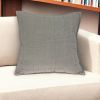 20" X 7" X 20" Transitional Gray Solid Quilted Pillow Cover With Poly Insert
