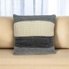 20" X 7" X 20" Transitional Cream And Gray Pillow Cover With Poly Insert
