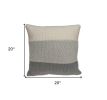 20" X 7" X 20" Transitional Tan Cotton Pillow Cover With Poly Insert