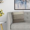 20" Beige and Brown Throw Pillow