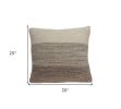 20" Beige and Brown Throw Pillow
