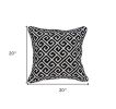 20" X 7" X 20" Cool Transitional Black And White Pillow Cover With Poly Insert