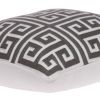 20" Gray and White Greek Key Cotton Throw Pillow