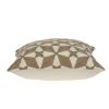 20" Beige and White Geometric Cotton Throw Pillow