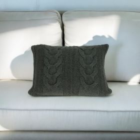 24" X 5" X 16" Transitional Gray Pillow Cover With Poly Insert